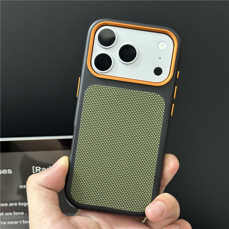 Tech Accessories Hard Case - 럭셔리 테크 우븐 캔버스 마그네틱 PU