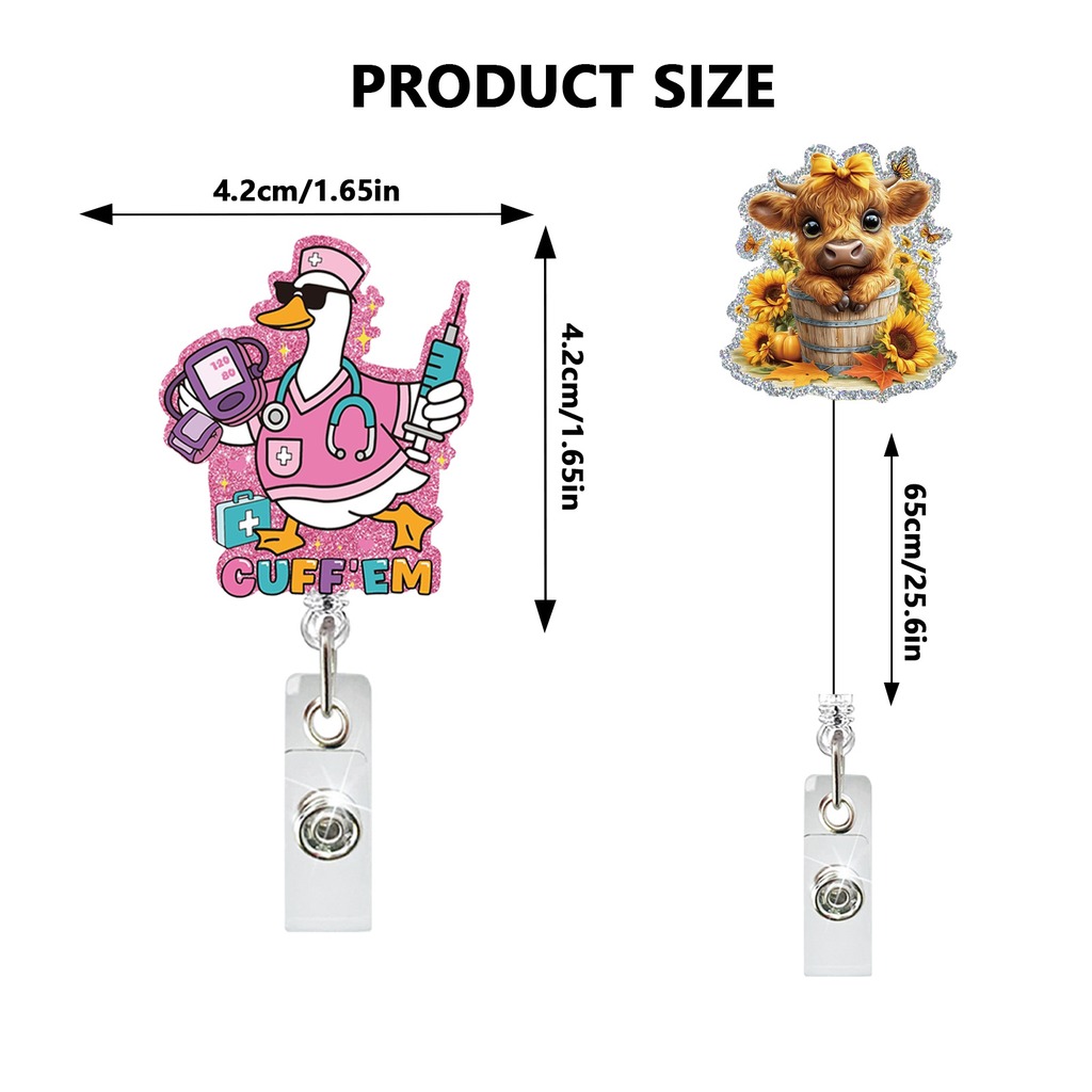 아크릴 접이식 배지 릴 금속 클립 귀여운 패턴 작업 I - Xray Tech Accessories 리뷰 및 가격