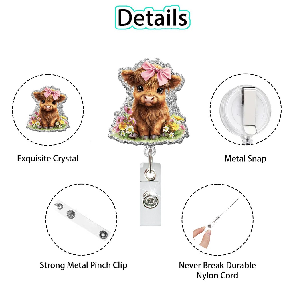 아크릴 접이식 배지 릴 금속 클립 귀여운 패턴 작업 I - Xray Tech Accessories 리뷰 및 가격