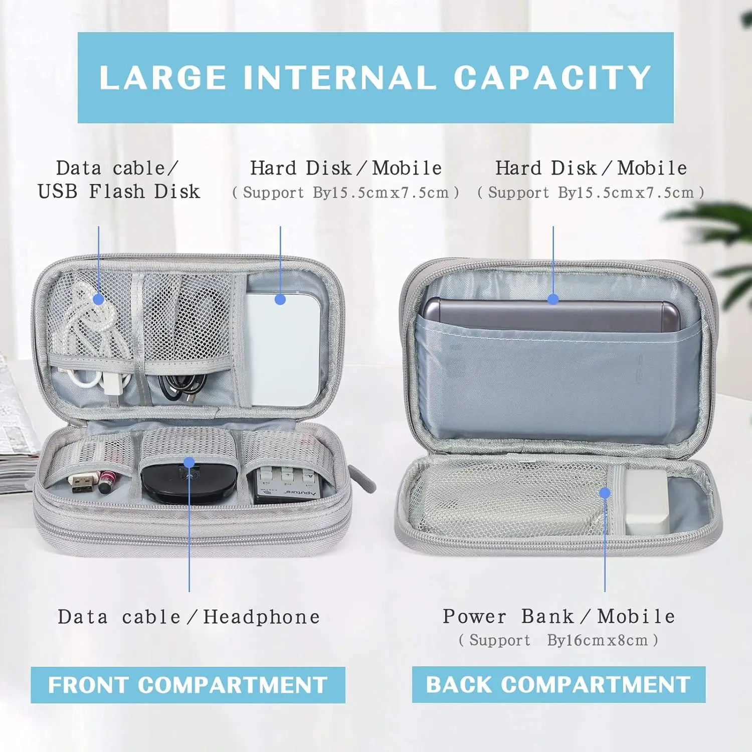 방수 여행용 케이블 정리 가방 휴대용 이중 레이어 전자 - Tech Accessories Hard Case 리뷰 및 가격