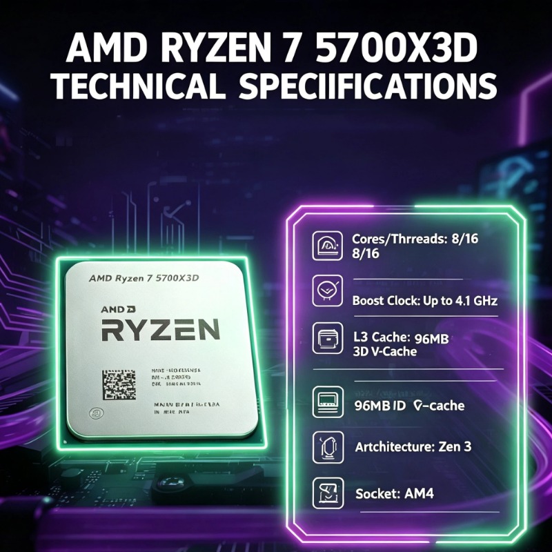 새로운 AMD Ryzen 7 5700X3D R7 570 - Amd Cpu Ryzen 7 리뷰 및 가격