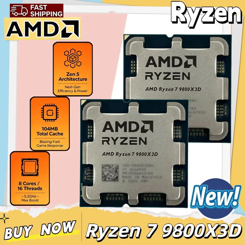 AMD 라이젠 7 9800X3D 게임용 CPU 최대 5 - Amd Cpu Ryzen 7 리뷰 및 가격
