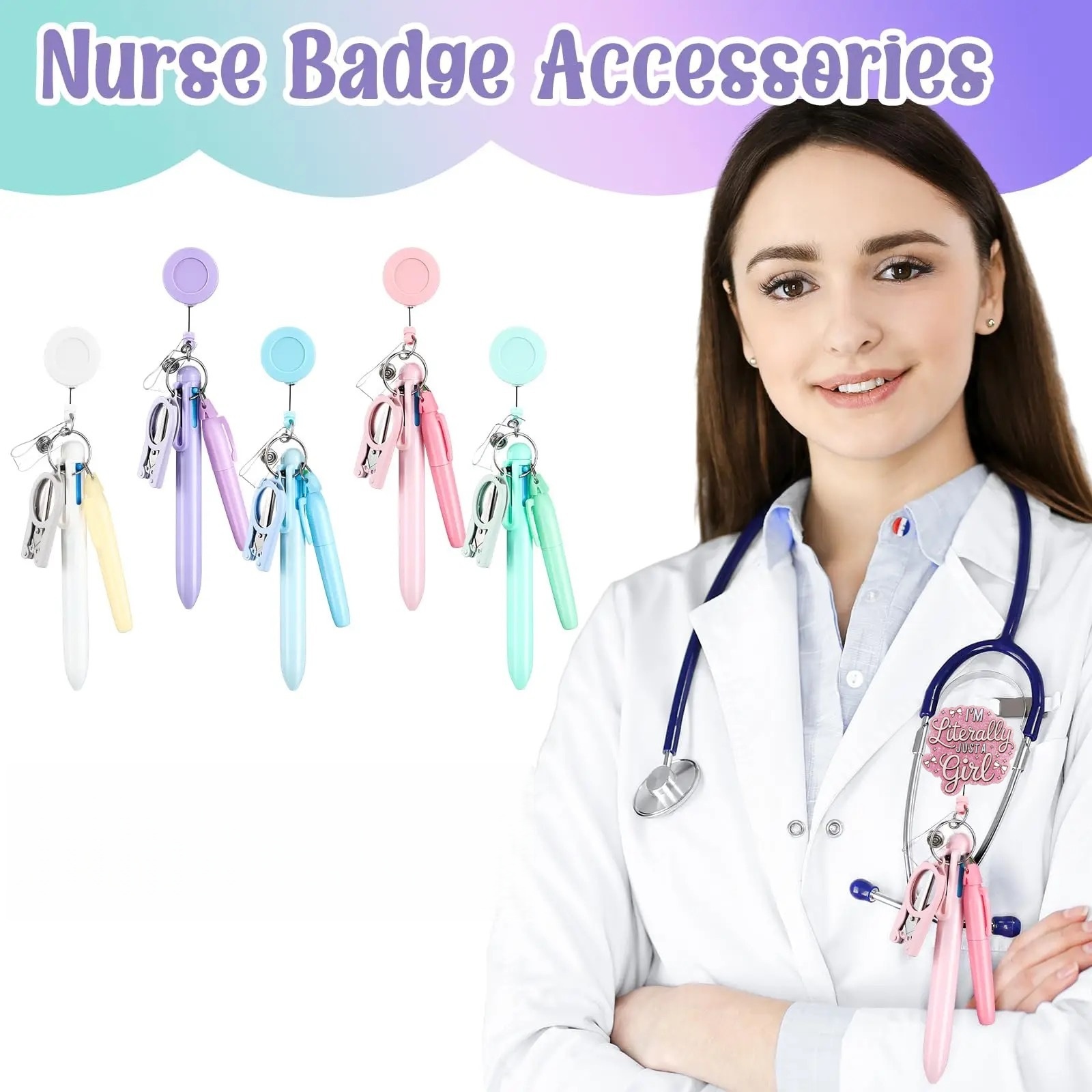 1pcs 5-In-1 배지 클립 볼펜 형광펜 접는 가위 - Xray Tech Accessories 리뷰 및 가격