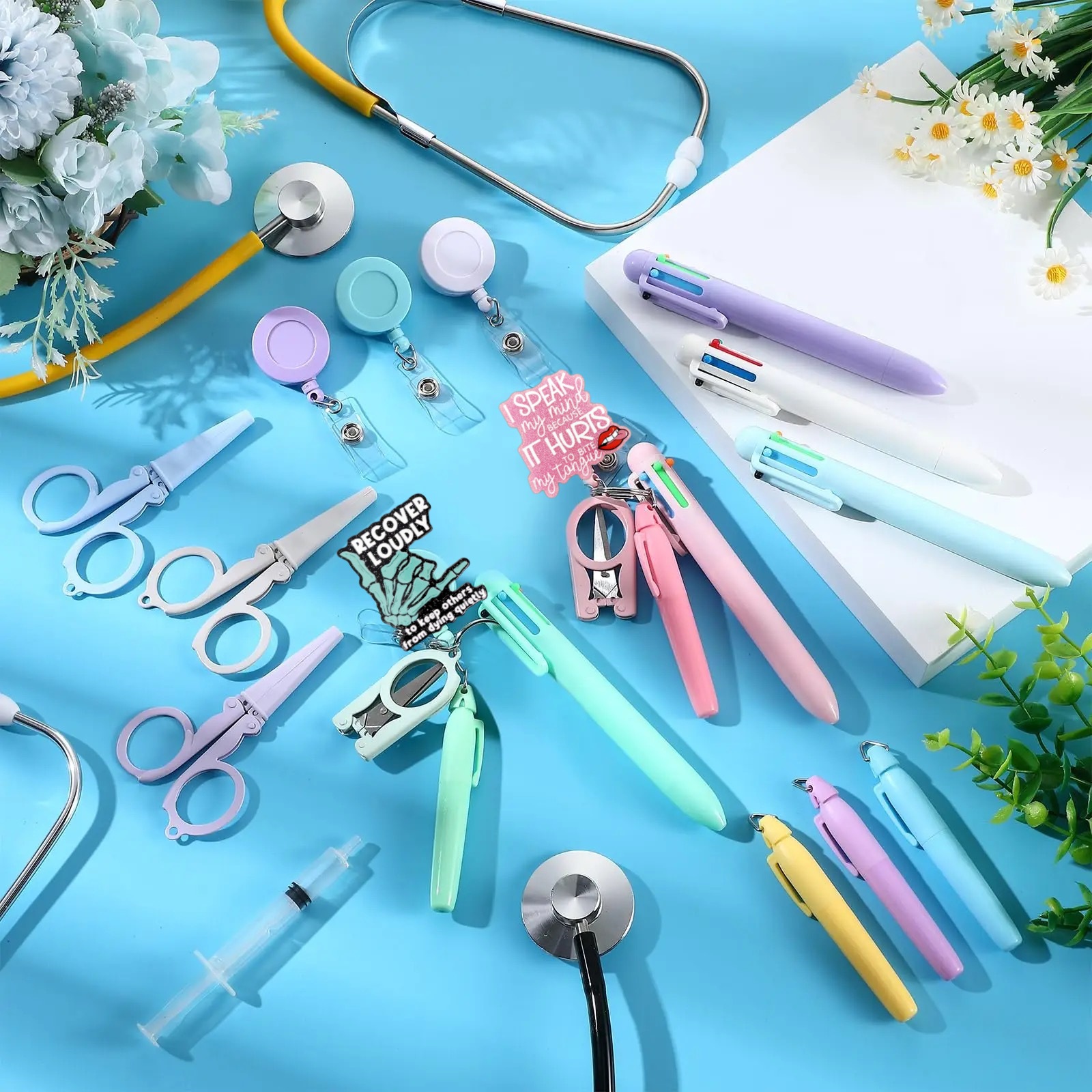 1pcs 5-In-1 배지 클립 볼펜 형광펜 접는 가위 - Xray Tech Accessories 리뷰 및 가격