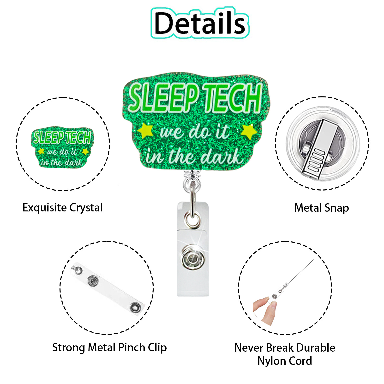 접이식 배지 릴, 악어 클립, 반짝이 아크릴 ID 배지 - Xray Tech Accessories 리뷰 및 가격
