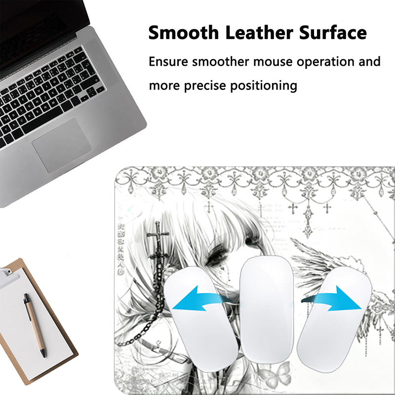 가죽 마우스 패드 블랙 화이트 애니메이션 미학 천사 소 - Tech Gaming Accessories 리뷰 및 가격