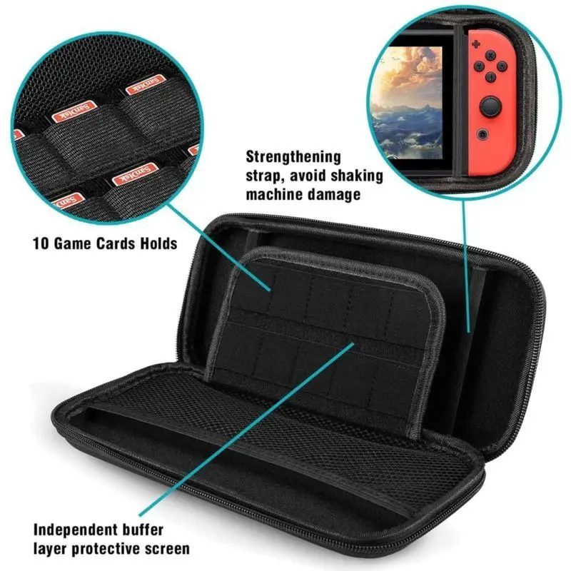닌텐도 스위치 액세서리 용 6 in 1 키트 가방 Ni - Tech Accessories Hard Case 리뷰 및 가격